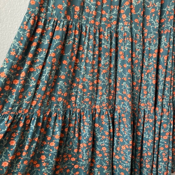 Rusttydustty Ditzy Floral cottagecore flutter Sleeve tiered Maxi Dress Boho 2XL - Picture 5 of 11